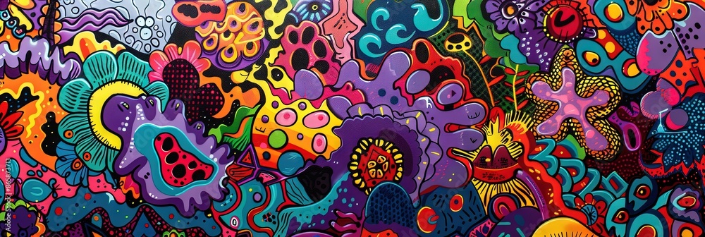 graffiti painting in bright colours, urban art with a underground vibe graffiti painting in bright colours, urban art with a underground vibe