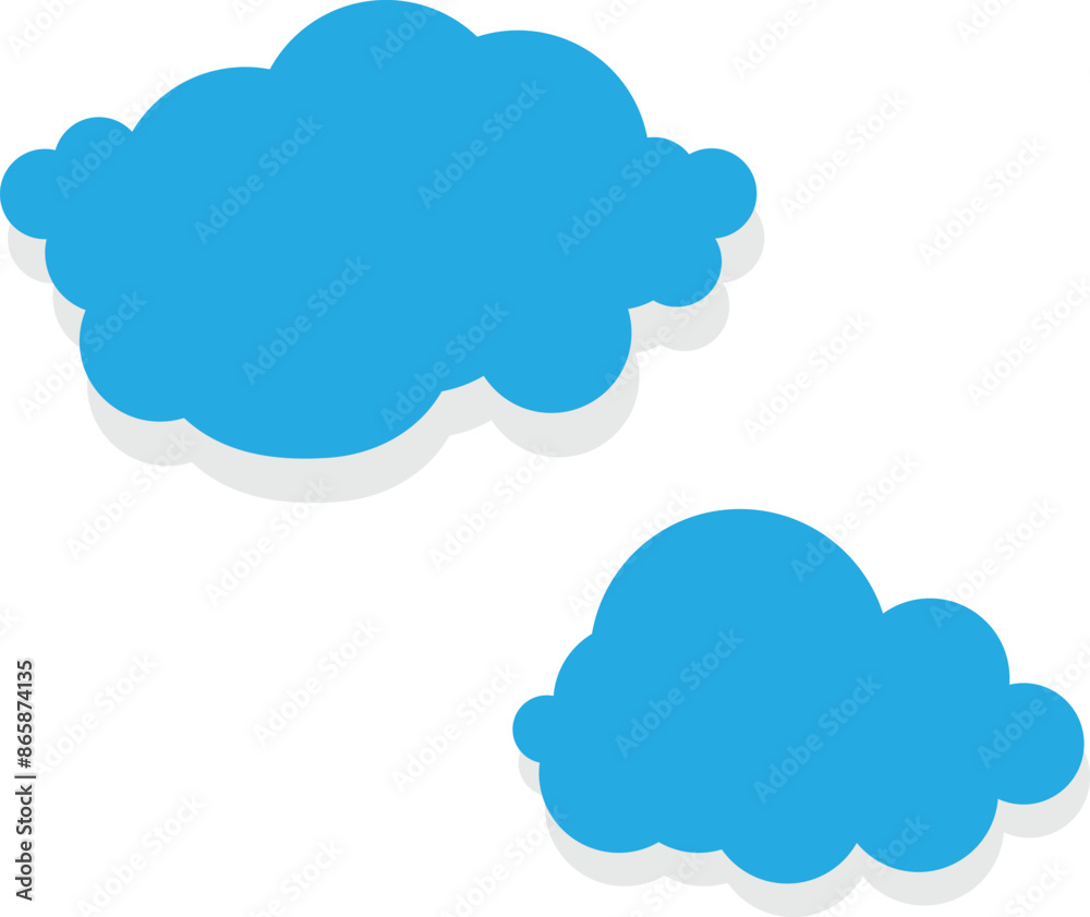 Cloud icons set in flat style isolated on blue background. Cloud web icons set. Simple vector symbols collection Cloud icons set in flat style isolated on blue background. Cloud web icons set. Simple vector symbols collection