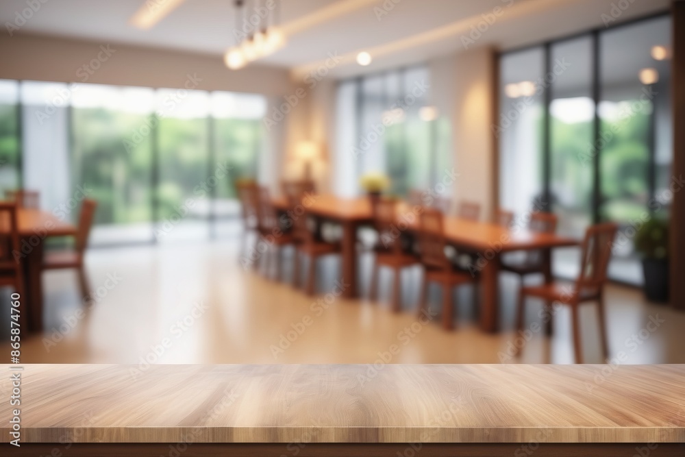 blurred Elegant restaurant interior with empty tables and chairs awaits diners for a luxurious dining experience blurred Elegant restaurant interior with empty tables and chairs awaits diners for a luxurious dining experience
