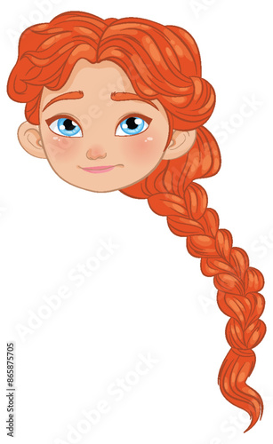 Smiling girl with long braided hair
