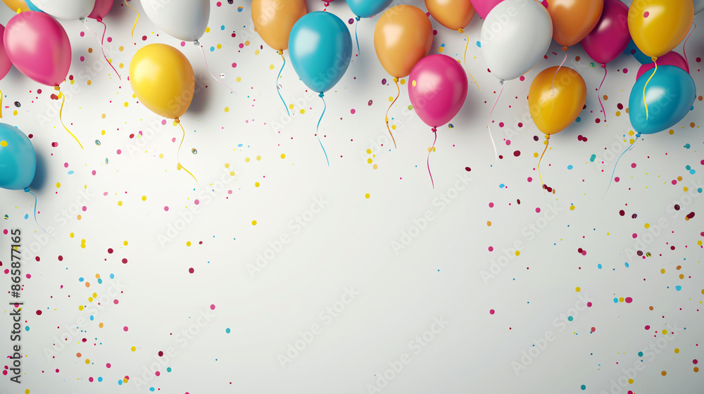 Colorful celebration balloons ribbon background
Colorful celebration balloons ribbon background