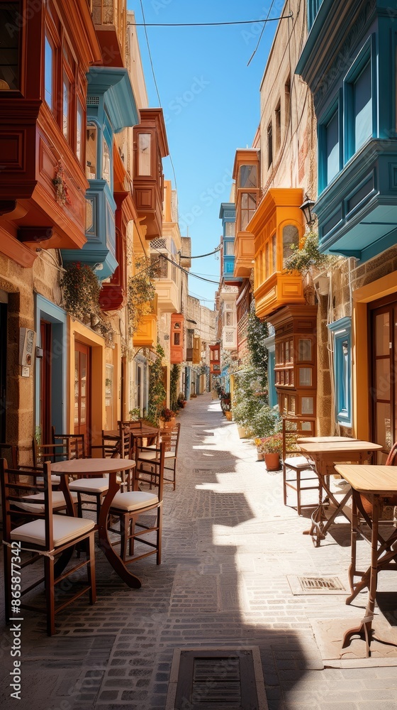 street in the old city   HD 8K wallpaper Stock Photographic image
