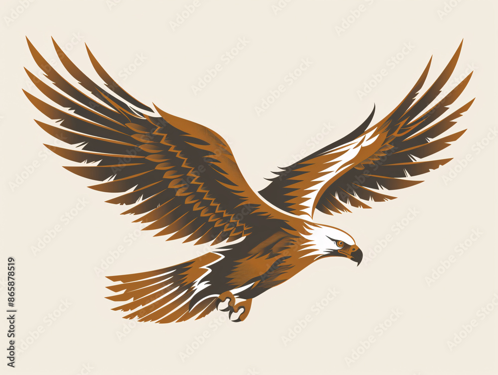 Obraz premium Fierce cute abstract eagle icon illustration 