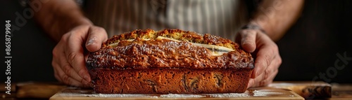 Wallpaper Mural Hands handing over a warm loaf of banana bread, food delivery, homemade treat Torontodigital.ca