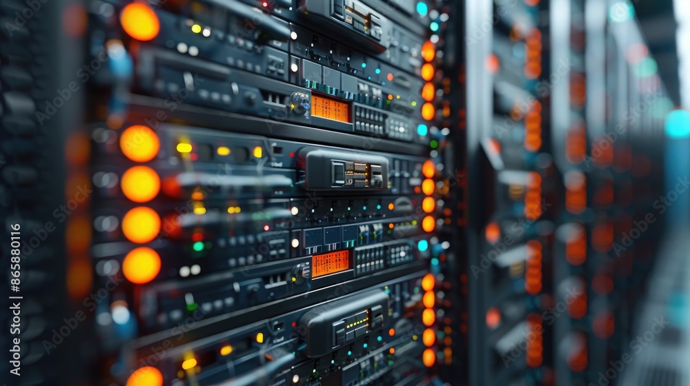 Naklejka premium The Complexity and Organization of Server Stations in High-Quality