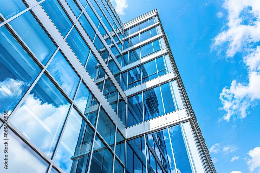 Modern office building. Fragment of modern architecture. Business concept