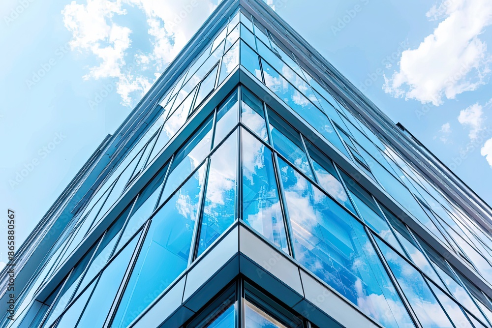 Obraz premium Modern office building. Fragment of modern architecture. Business concept