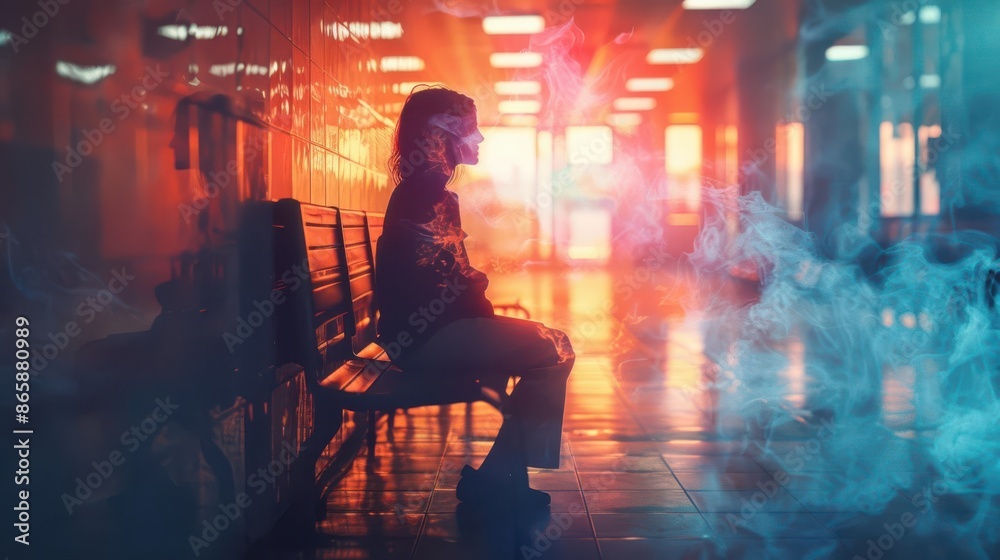 Rehabilitation center with a counselor helping a person recovering from drug addiction Rehabilitation center with a counselor helping a person recovering from drug addiction
