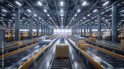 Seamless Automation: High-Tech E-Commerce Fulfillment Center with Robotic Packing System
