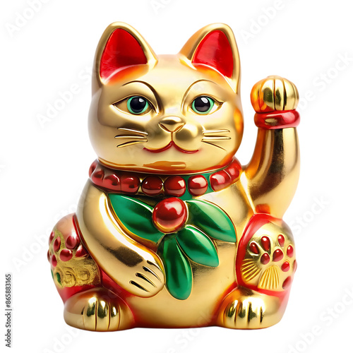 feng shui fortune cat on transparent background