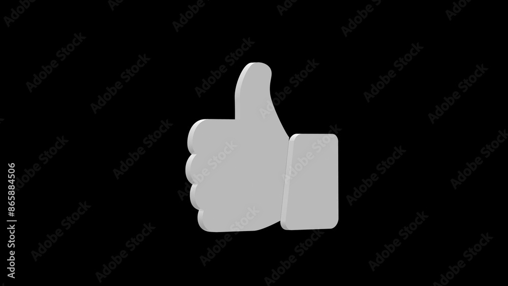 like approval white set icon 3d illustration rotation like approval white set icon 3d illustration rotation