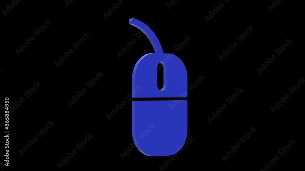 mouse blue set icon 3d illustration rotation mouse blue set icon 3d illustration rotation