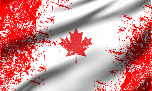 Happy Canada Day illustration background banner with red maple leaves .background. 1st of July national holiday design. 