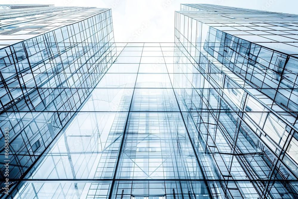 Obraz premium Modern office building. Fragment of modern architecture. Business concept