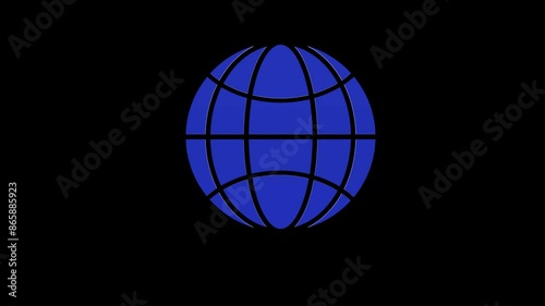 web internet blue set icon 3d illustration rotation