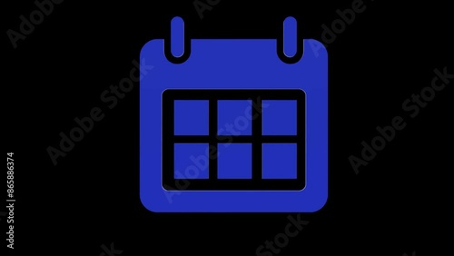 calendar date blue set icon 3d illustration rotation