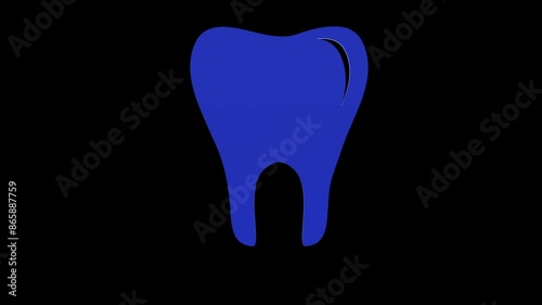 tooth dentist molar blue set icon 3d illustration rotation