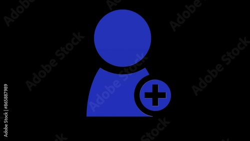 add contact friend blue set icon 3d illustration rotation