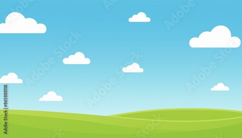 Tranquil Grassland: A Calming Illustration of a Sunny Meadow