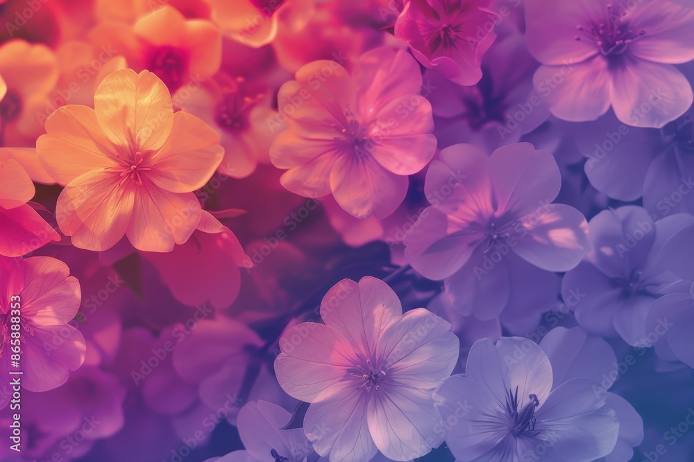 Vibrant flower petals in a gradient of pink, orange, and yellow. Floral background for springtime, nature, and beauty. Vibrant flower petals in a gradient of pink, orange, and yellow. Floral background for springtime, nature, and beauty.