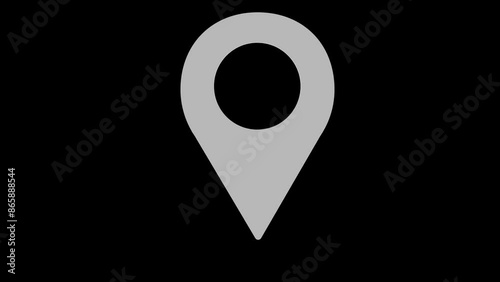 map GPS position white set icon 3d illustration rotation