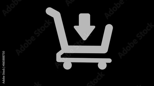 shopping cart purchase white set icon 3d illustration rotation