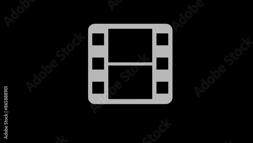 film video animation white set icon 3d illustration rotation