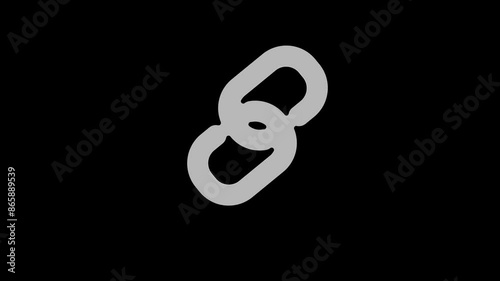 chain link white set icon 3d illustration rotation