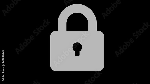 lock security white set icon 3d illustration rotation