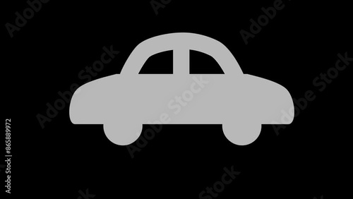 car automobile transport white set icon 3d illustration rotation