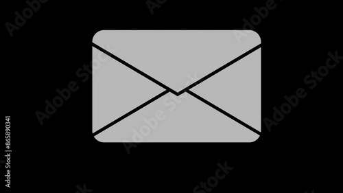 email message white set icon 3d illustration rotation