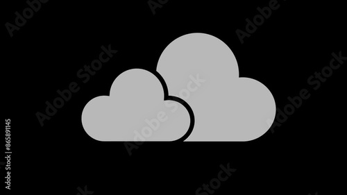cloud storage data white set icon 3d illustration rotation
