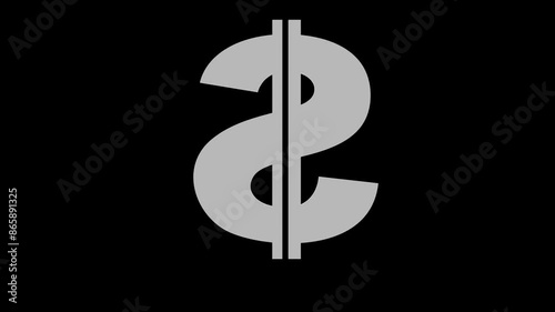 money dollar currency white set icon 3d illustration rotation