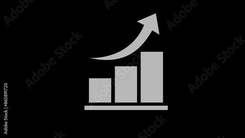 growth finance economics stocks white set icon 3d illustration rotation