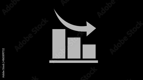 loss economics stocks white set icon 3d illustration rotation