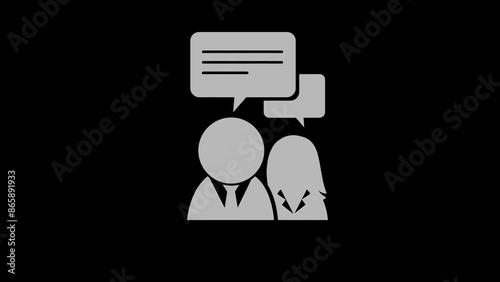 conversation contacts business network white set icon 3d illustration rotation
