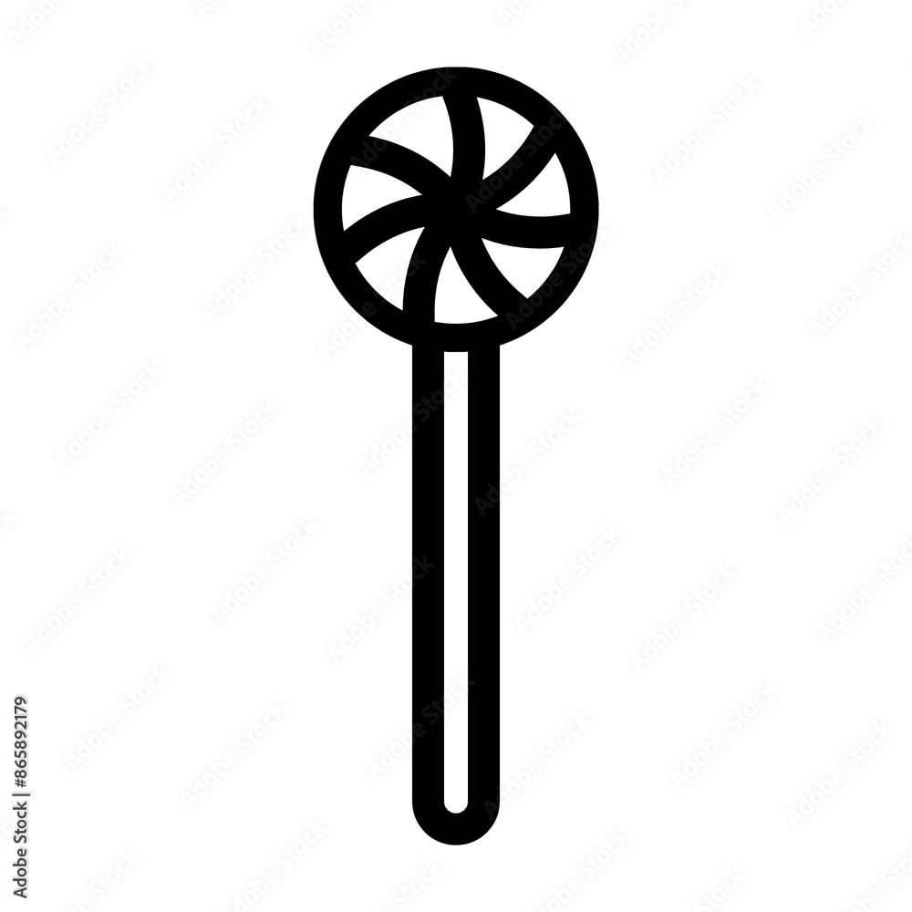 Obraz premium Candy icon in black, outline style and transparent background