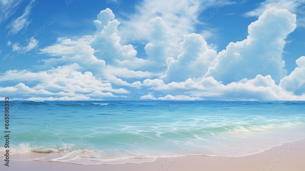 beach scene with blue sky beach scene with blue sky