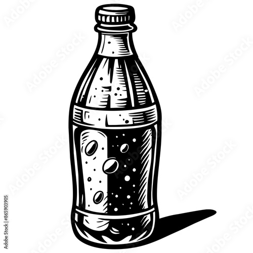hand drawn bottle of soft drink, generative AI