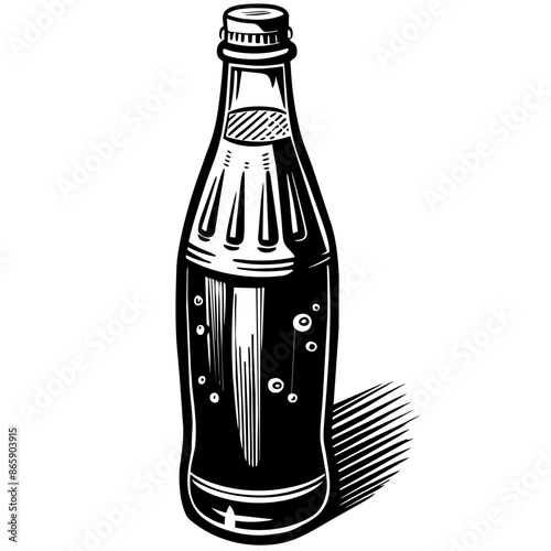 hand drawn bottle of soft drink, generative AI