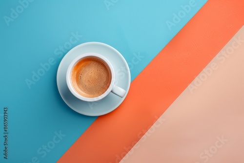 Espresso cup on colorful background photo