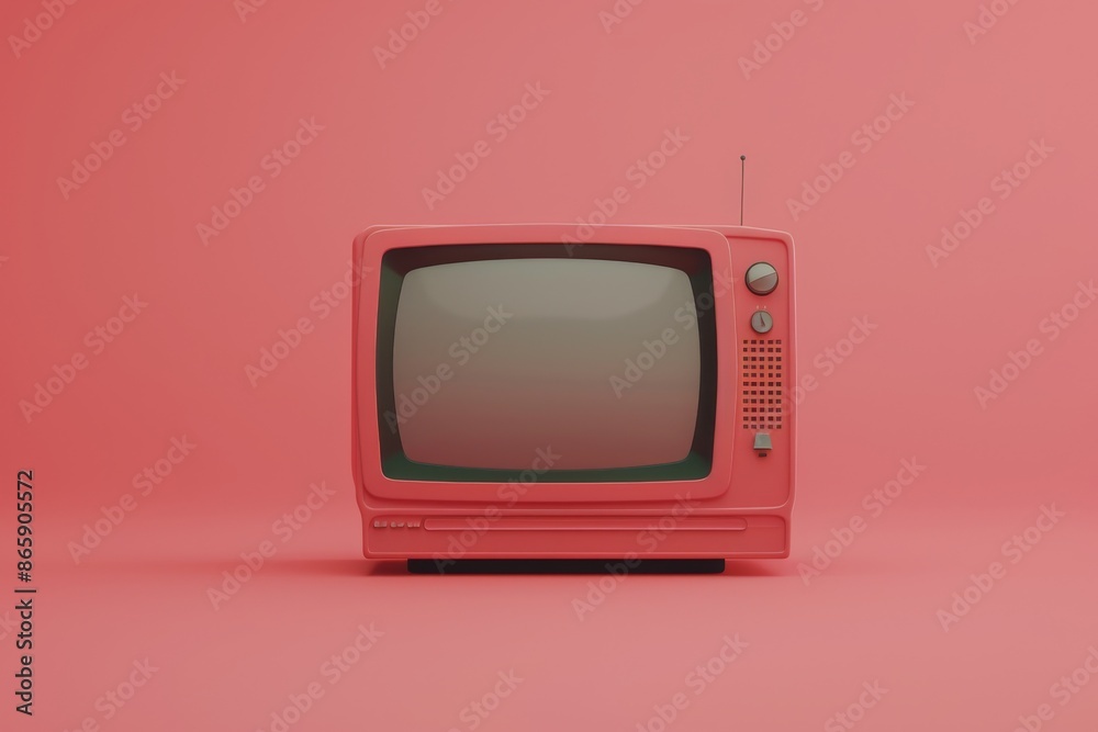 Minimalist retro TV on a plain background Minimalist retro TV on a plain background