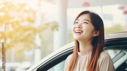 Free Download Young beautiful asian women getting new car.  - GFXLoad