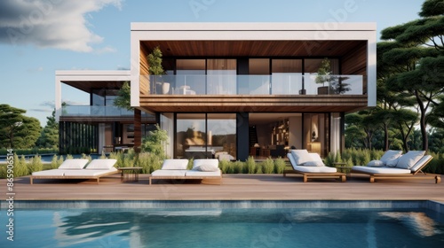 modern house architecture  open deck