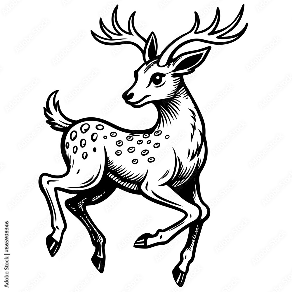 hand drawn deer, generative AI hand drawn deer, generative AI