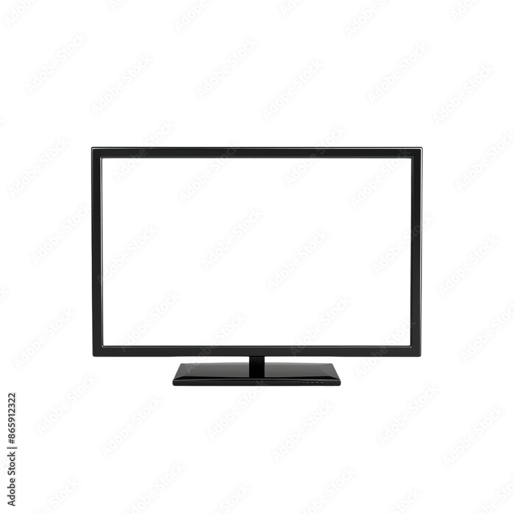 Black Flat Screen Television On White Background Black Flat Screen Television On White Background