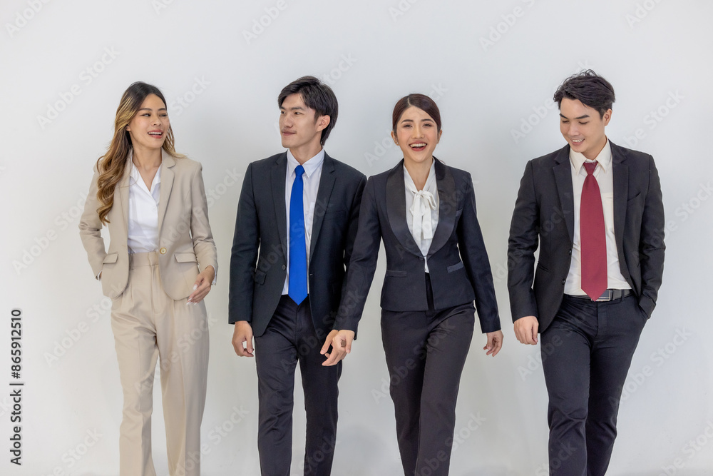 Professional Business Team standing against a plain background Professional Business Team standing against a plain background