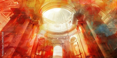 Abstract Watercolor Interio...