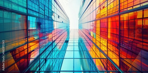 Colorful Glass Building Fac...