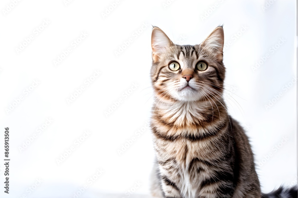 gray cat isolated on white background